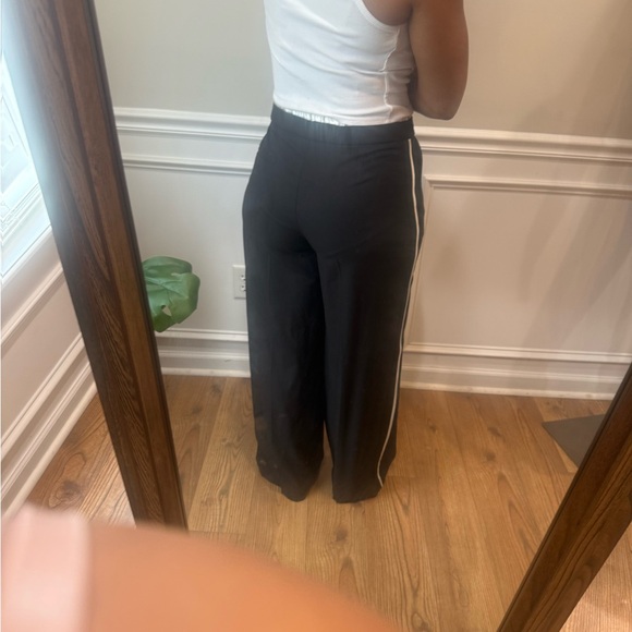 NWT Zara Black Wide Leg Pants with White Drawstring - Picture 5 of 8